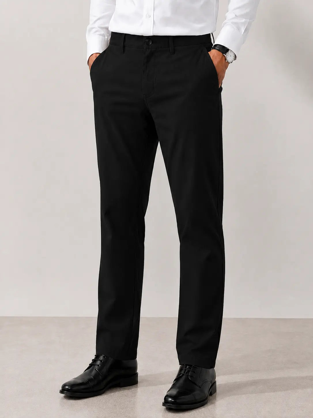 Jet Black Cotton Chino