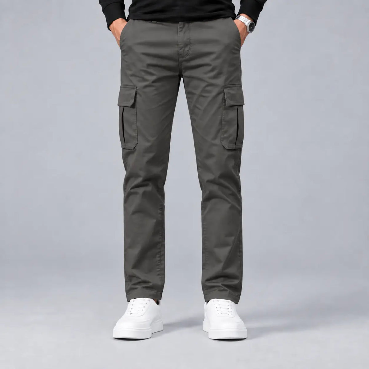 Charcoal Grey Cargo Trouser