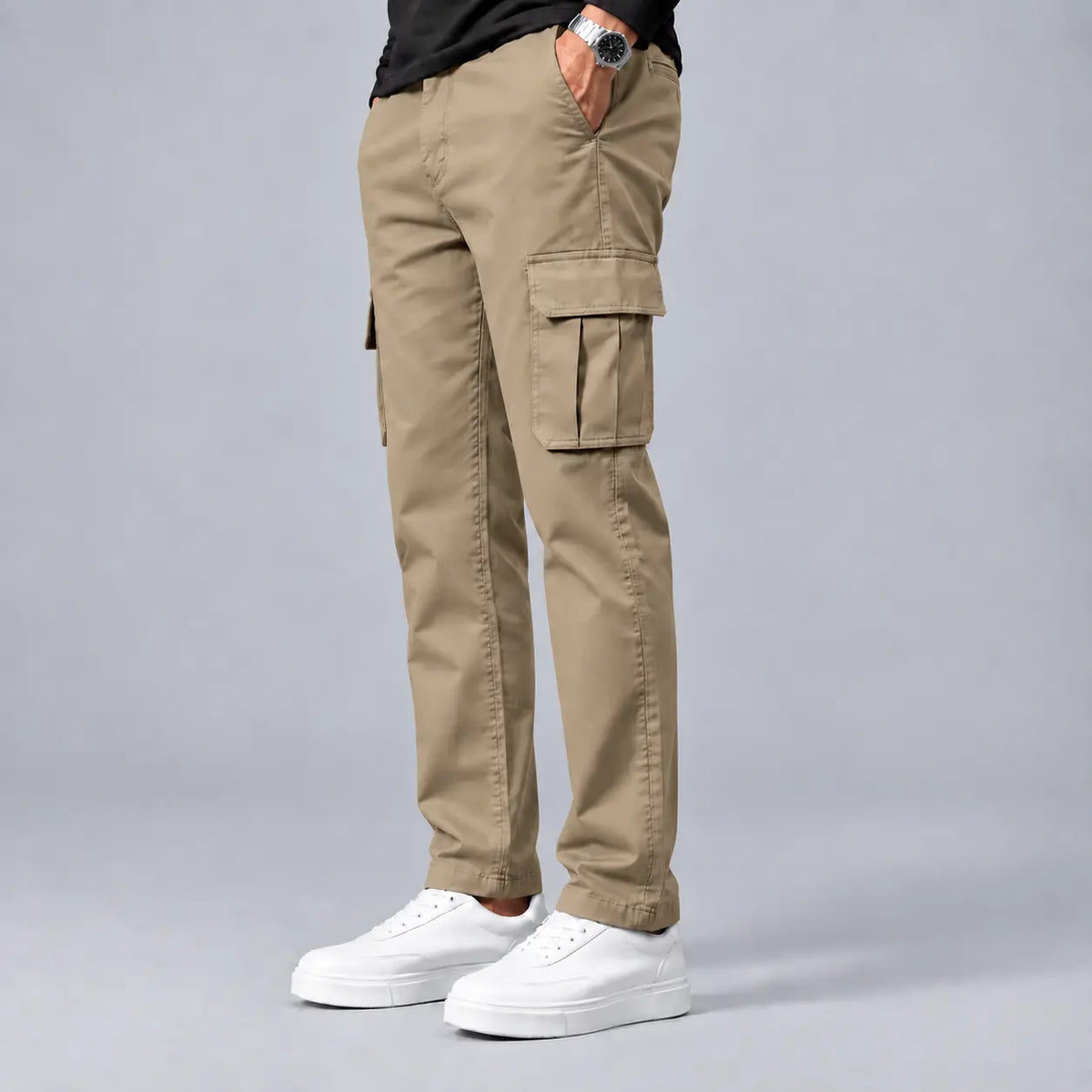 Beige Cargo Trouser